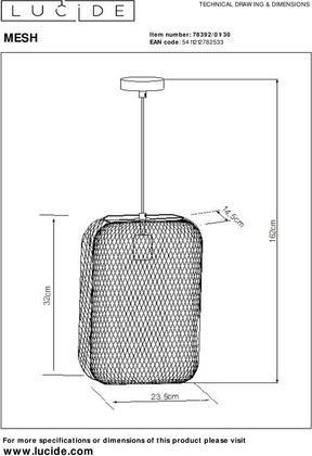 Lucide Mesh Hanglamp