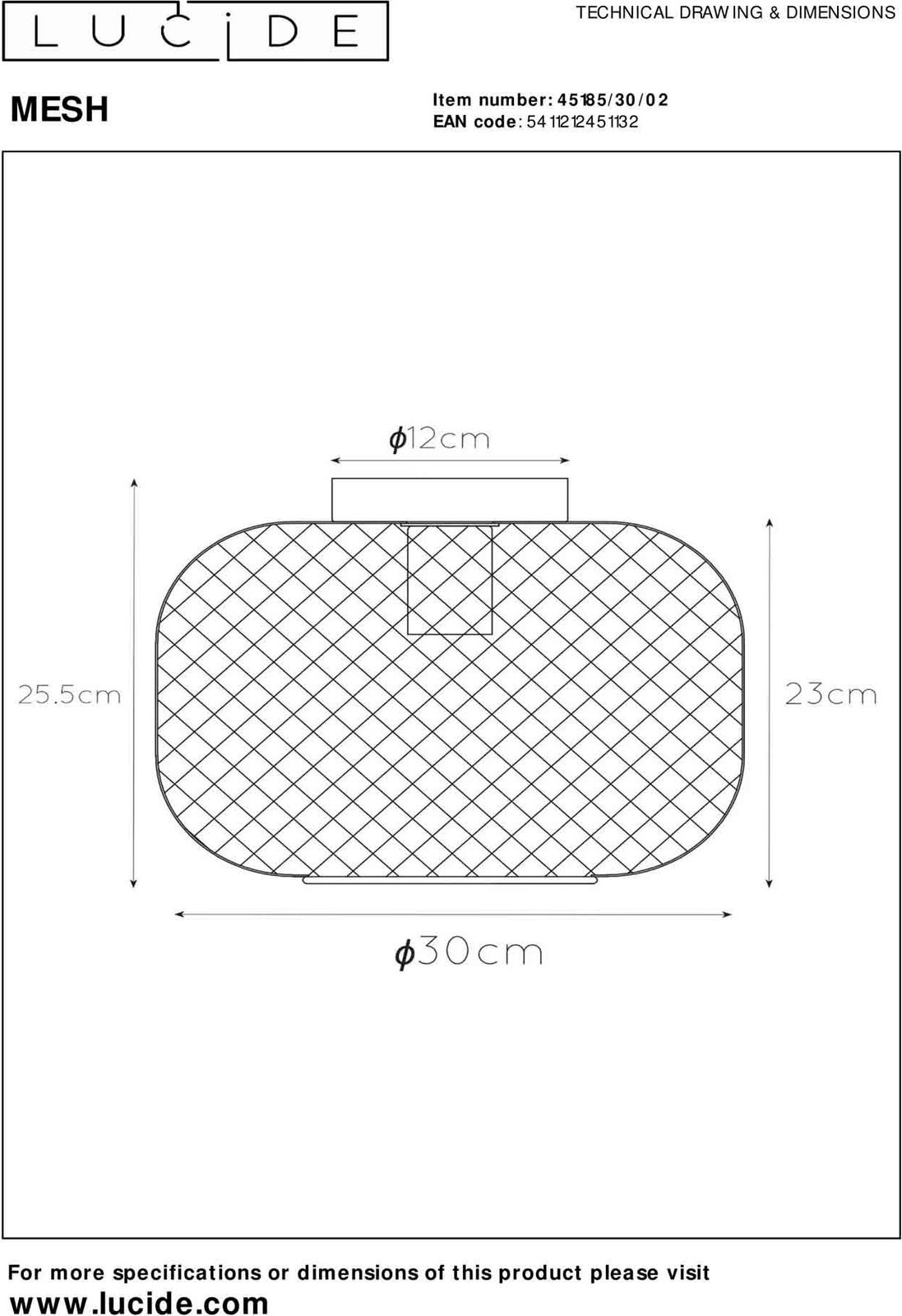 Lucide Mesh Plafondlamp