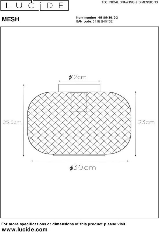 Lucide Mesh Plafondlamp