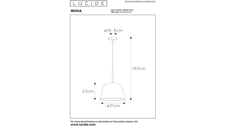 Lucide Misha Hanglamp