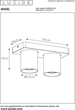Lucide Nigel Plafondlamp