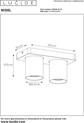 Lucide Nigel Plafondlamp