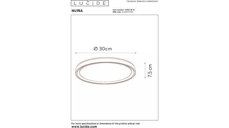 Lucide Nuria Plafondlamp