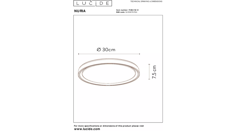 Lucide Nuria Plafondlamp
