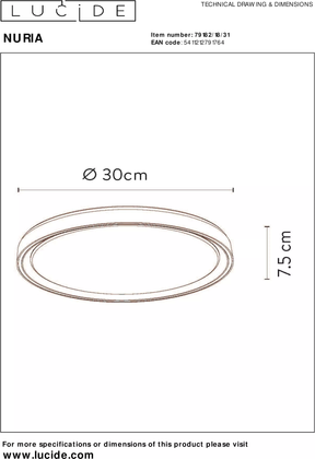 Lucide Nuria Plafondlamp