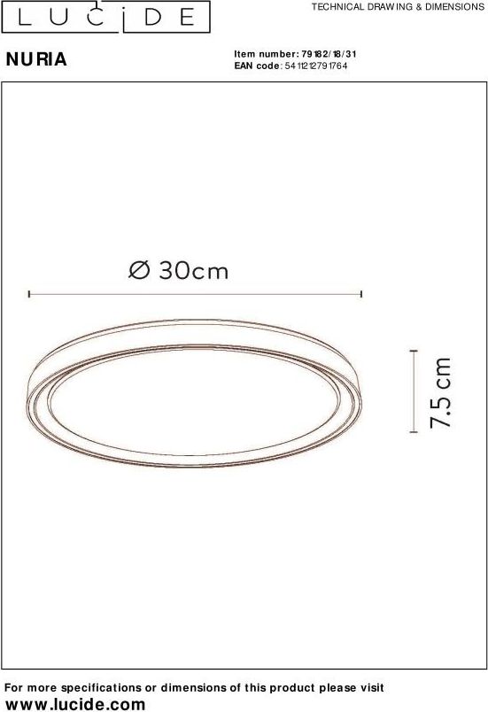 Lucide Nuria Plafondlamp