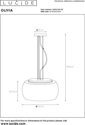 Lucide Olivia Hanglamp