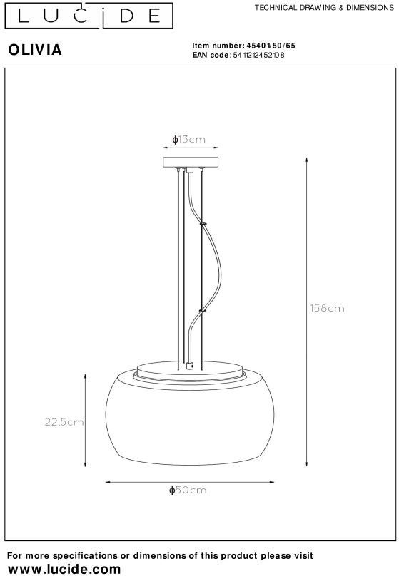 Lucide Olivia Hanglamp