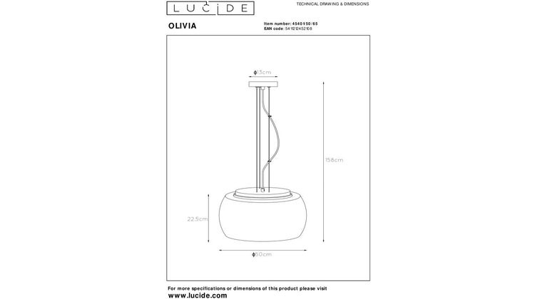 Lucide Olivia Hanglamp