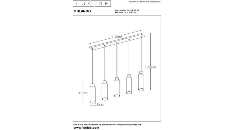 Lucide Orlando Hanglamp