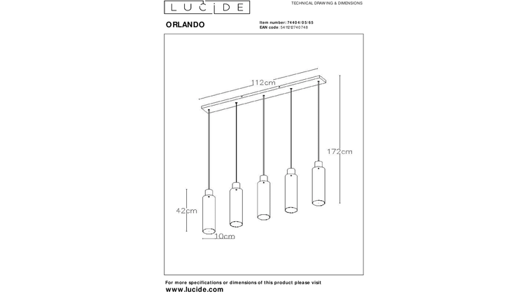 Lucide Orlando Hanglamp
