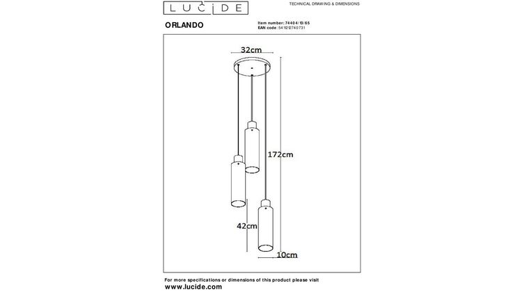 Lucide Orlando Hanglamp