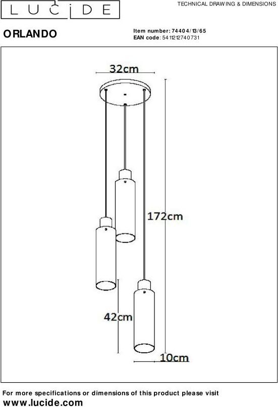 Lucide Orlando Hanglamp