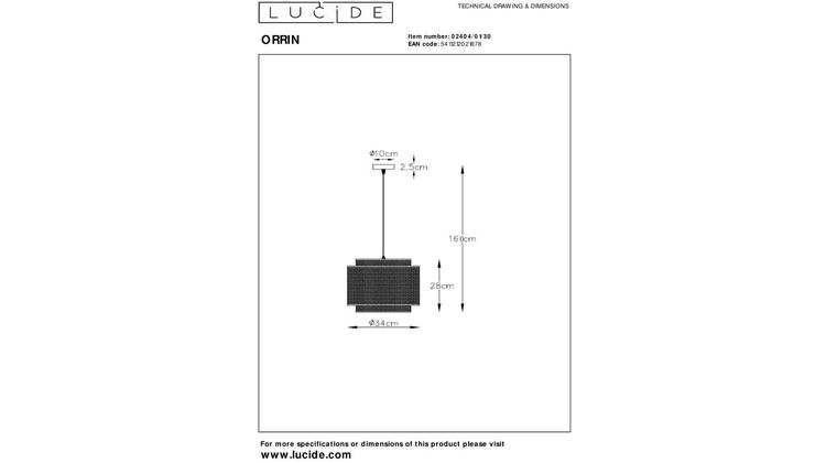 Lucide Orrin Hanglamp