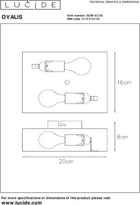 Lucide Ovalis Wandlamp