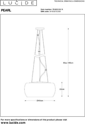 Lucide Pearl Hanglamp