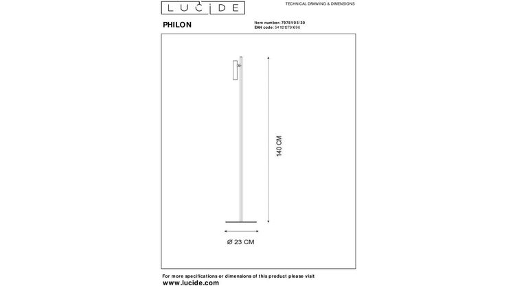 Lucide Philon Vloerlamp