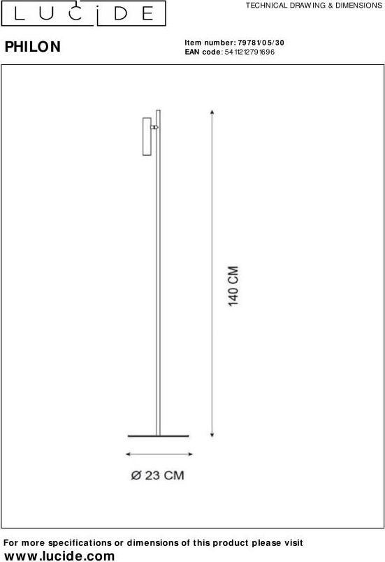 Lucide Philon Vloerlamp