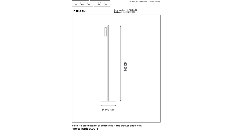 Lucide Philon Vloerlamp