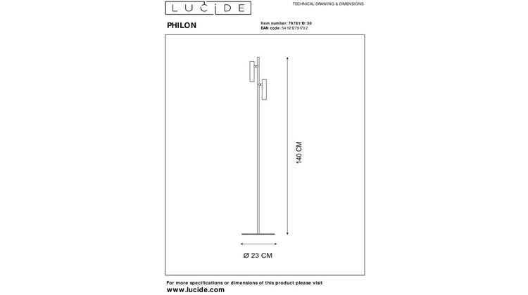 Lucide Philon Vloerlamp