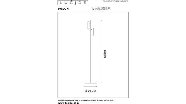 Lucide Philon Vloerlamp