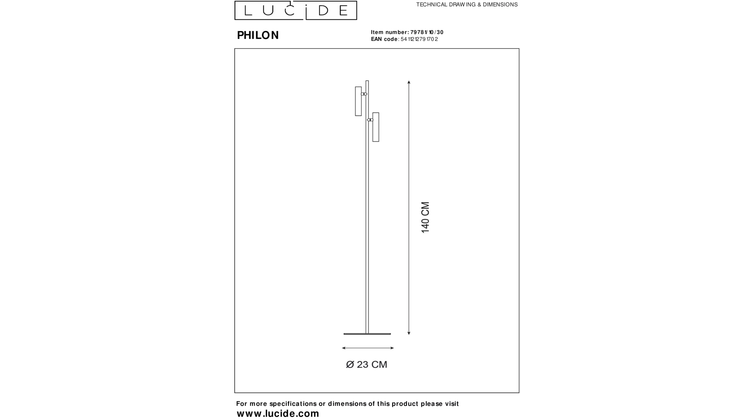 Lucide Philon Vloerlamp