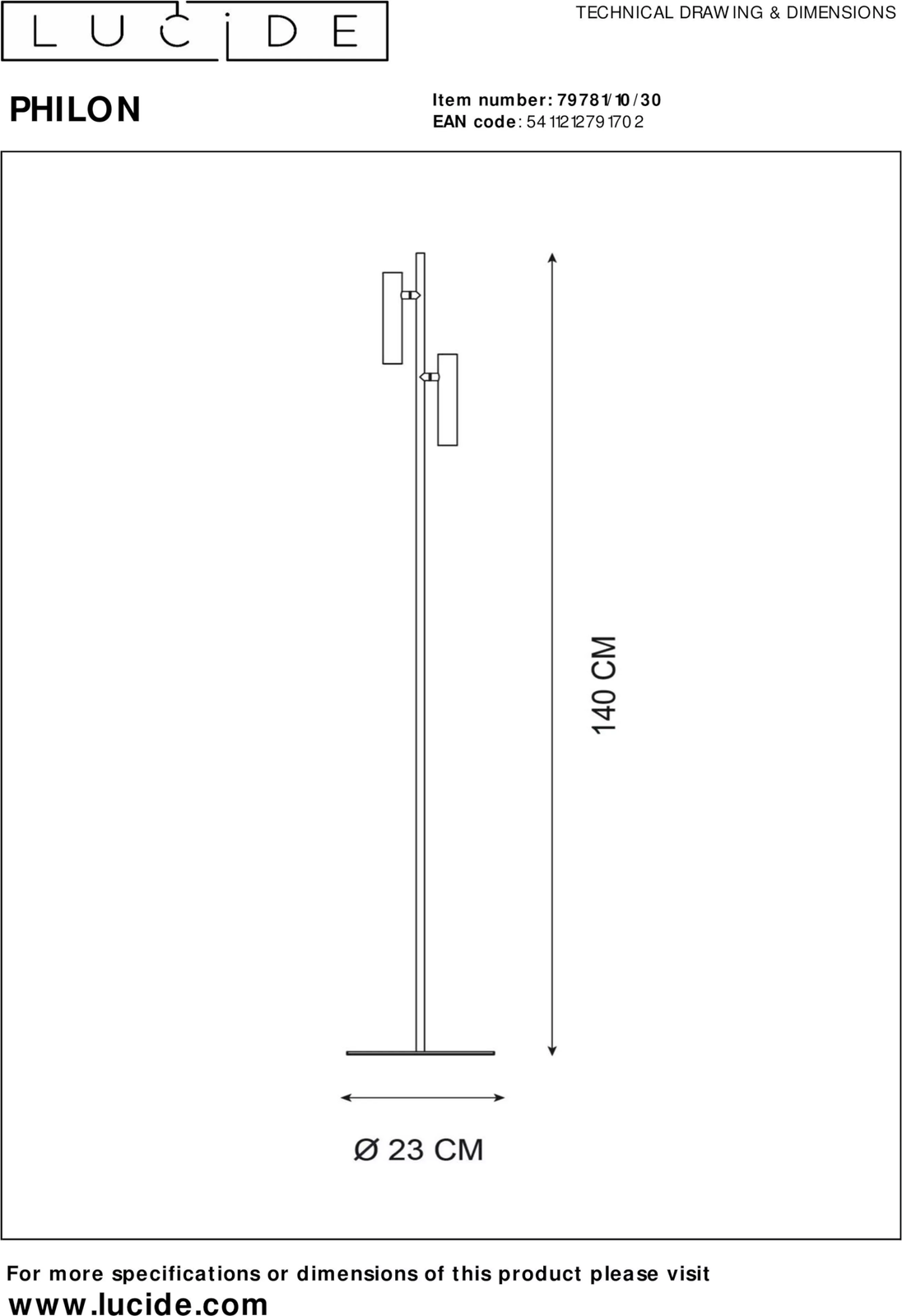 Lucide Philon Vloerlamp