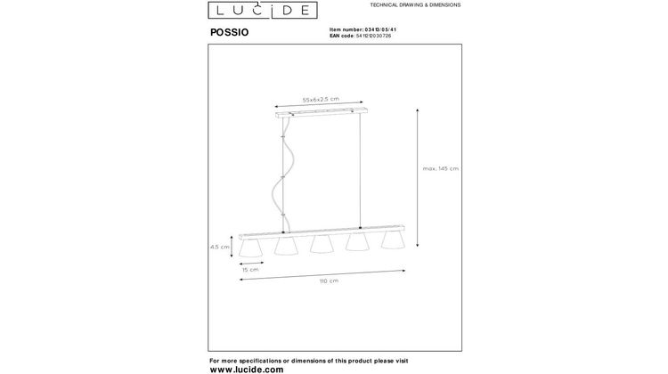 Lucide Possio Hanglamp