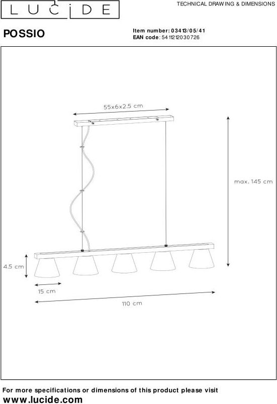 Lucide Possio Hanglamp