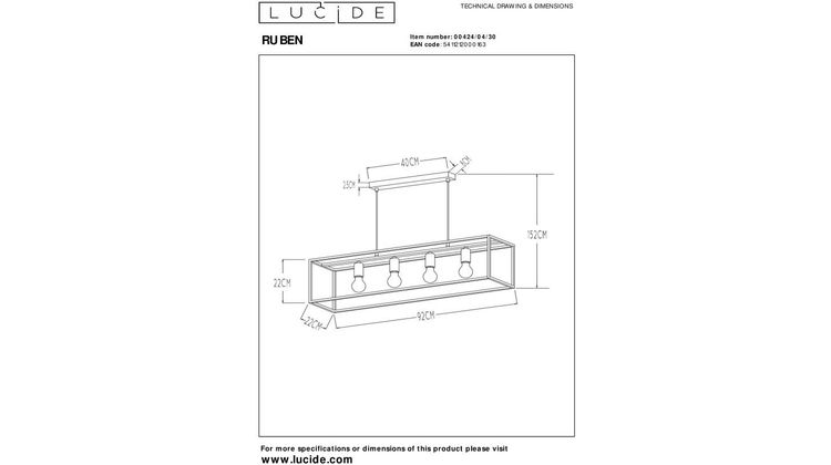 Lucide Ruben Hanglamp