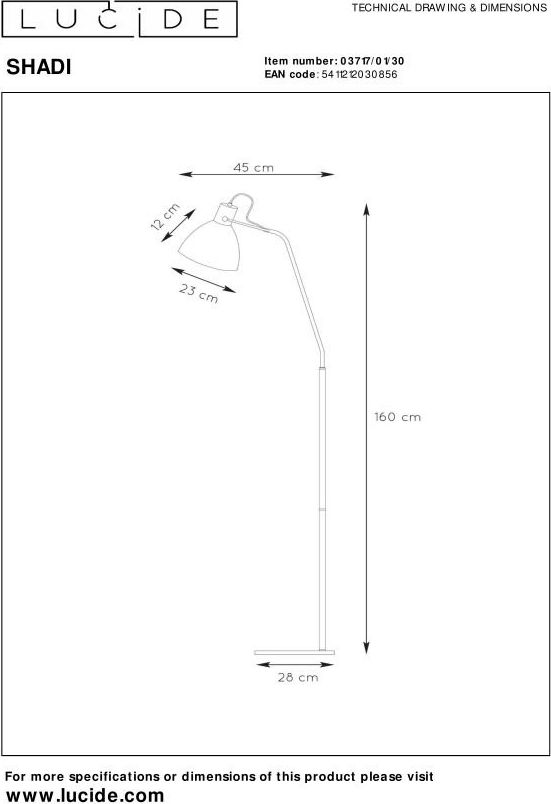 Lucide Shadi Vloerlamp