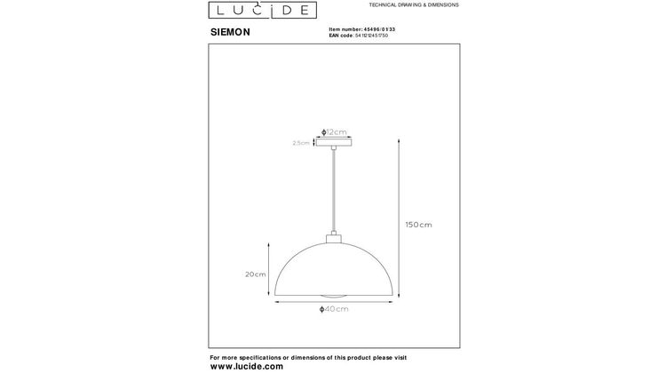 Lucide Siemon Hanglamp