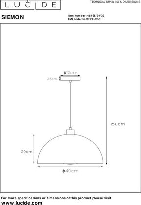 Lucide Siemon Hanglamp