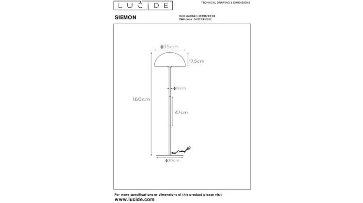 Lucide Siemon Vloerlamp