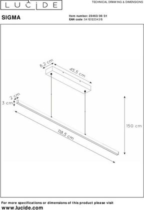 Lucide Sigma Wit Hanglamp