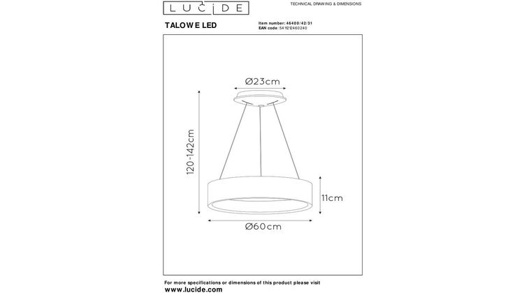 Lucide Talowe Hanglamp