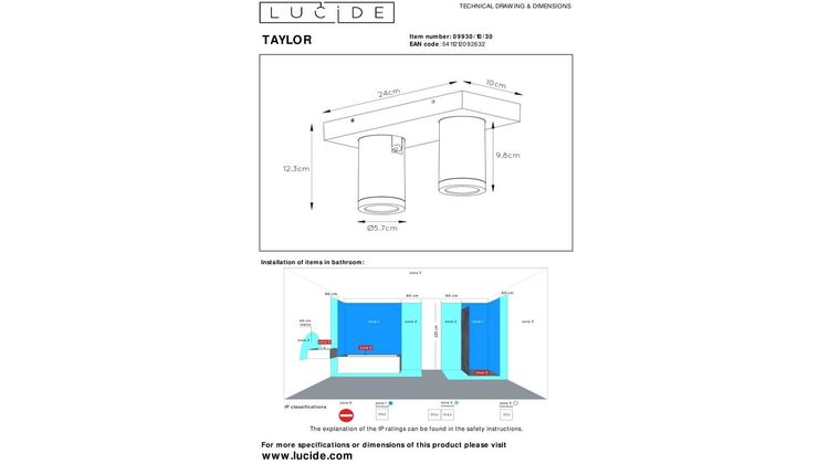 Lucide Taylor Plafondlamp