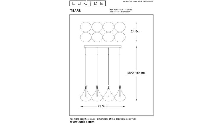 Lucide Tears Hanglamp