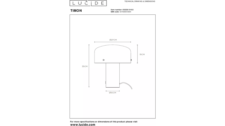 Lucide Timon Tafellamp