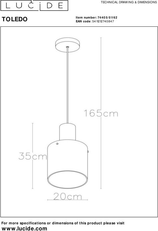 Lucide Toledo Hanglamp