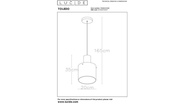 Lucide Toledo Hanglamp