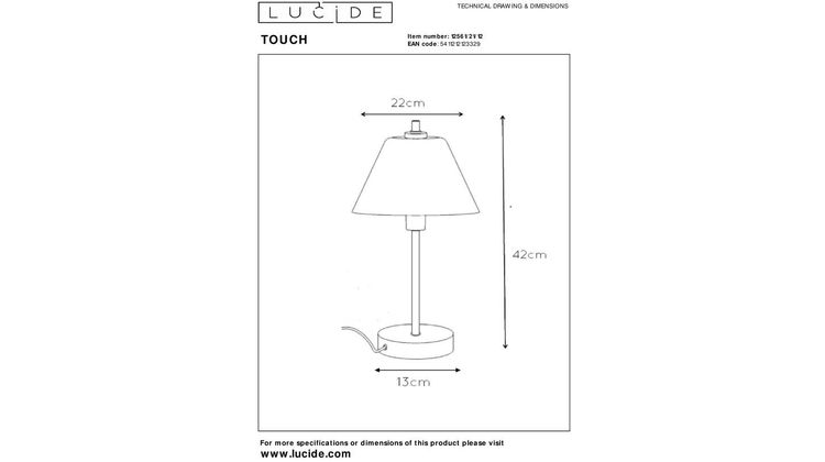 Lucide Touch Tafellamp