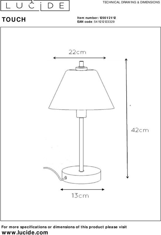 Lucide Touch Tafellamp