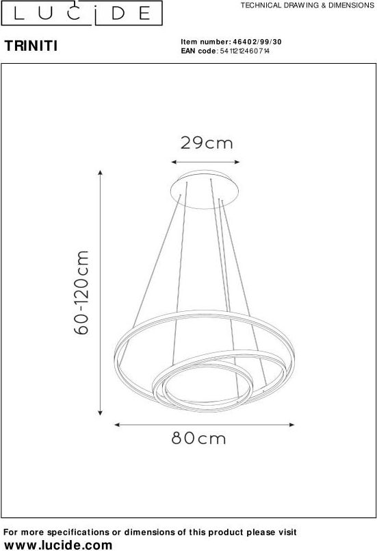 Lucide Triniti Hanglamp