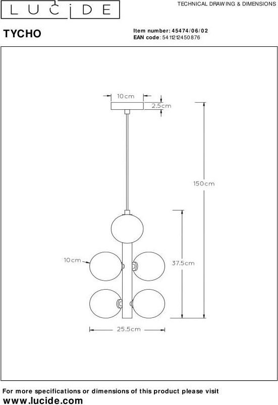 Lucide Tycho Hanglamp