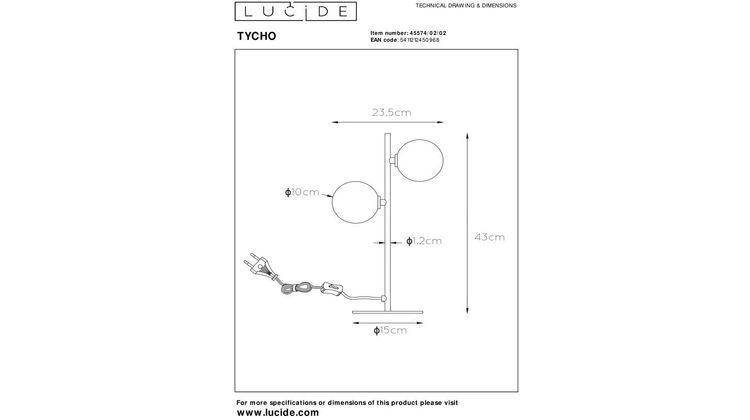 Lucide Tycho Tafellamp