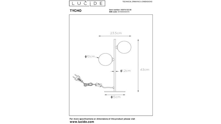 Lucide Tycho Tafellamp
