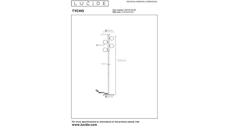 Lucide Tycho Vloerlamp
