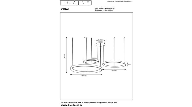 Lucide Vidal Hanglamp