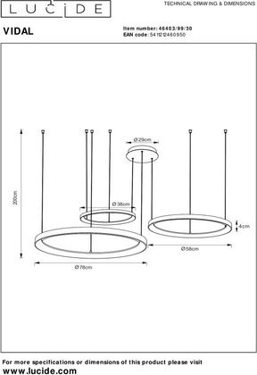 Lucide Vidal Hanglamp